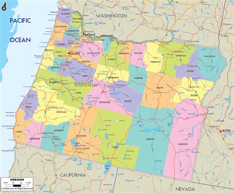 oregon map with cities and counties|Oregon State Map .